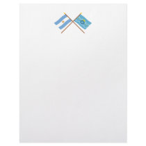 Argentina and Chubut Crossed Flags Letterhead Template