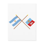 Argentina and Córdoba Crossed Flags Postcard