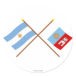 Argentina and Córdoba Crossed Flags Stickers