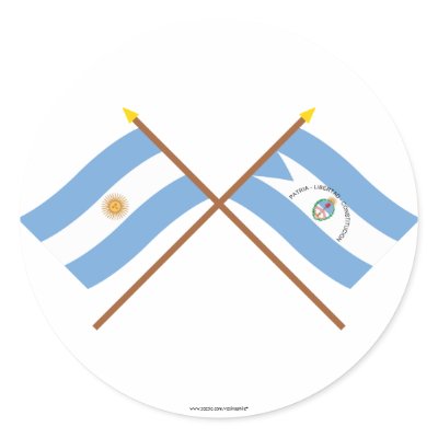 Argentina and Corrientes Crossed Flags Round Sticker by Vexillophile
