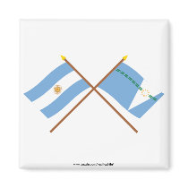 Argentina and Formosa Crossed Flags Refrigerator Magnet