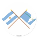 Argentina and Formosa Crossed Flags Round Sticker