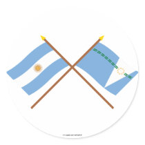 Argentina and Formosa Crossed Flags Round Sticker