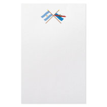 Argentina and La Rioja Crossed Flags Customized Stationery