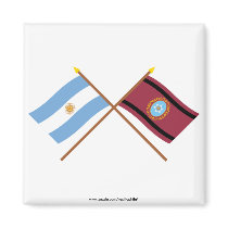Argentina and Salta Crossed Flags Fridge Magnets