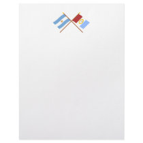 Argentina and Santa Fe Crossed Flags Letterhead Template