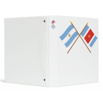 Argentina and Santiago del Estero Crossed Flags Vinyl Binder
