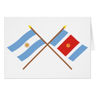 Argentina and Santiago del Estero Crossed Flags Greeting Cards by Vexillophile