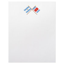 Argentina and Santiago del Estero Crossed Flags Letterhead Template