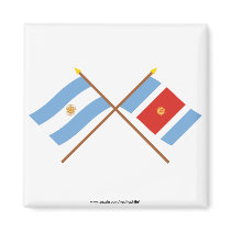 Argentina and Santiago del Estero Crossed Flags Fridge Magnet
