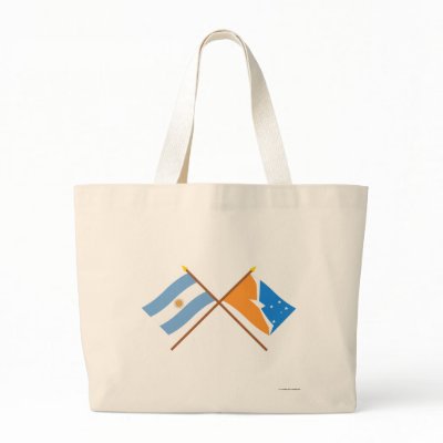 Argentina and Tierra del Fuego Crossed Flags Tote Bags by Vexillophile