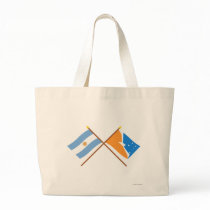 Argentina and Tierra del Fuego Crossed Flags Tote Bags