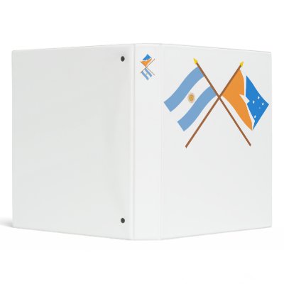 Argentina and Tierra del Fuego Crossed Flags 3 Ring Binders by Vexillophile
