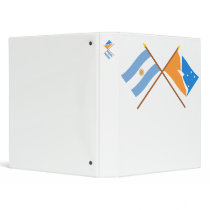 Argentina and Tierra del Fuego Crossed Flags 3 Ring Binders