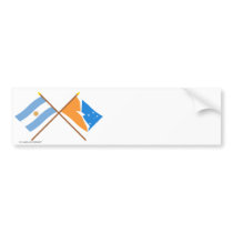 Argentina and Tierra del Fuego Crossed Flags Bumper Sticker