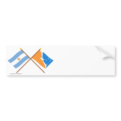 Argentina and Tierra del Fuego Crossed Flags Bumper Sticker by Vexillophile
