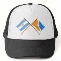 Argentina and Tierra del Fuego Crossed Flags Mesh Hat