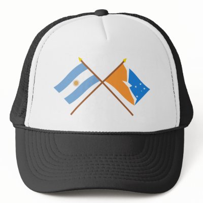 Argentina and Tierra del Fuego Crossed Flags Mesh Hat by Vexillophile