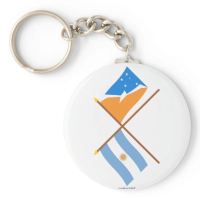 Argentina and Tierra del Fuego Crossed Flags Key Chain by Vexillophile