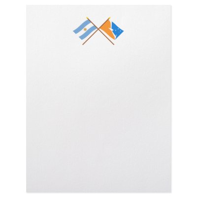 Argentina and Tierra del Fuego Crossed Flags Custom Letterhead by Vexillophile