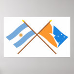 Argentina and Tierra del Fuego Crossed Flags Posters