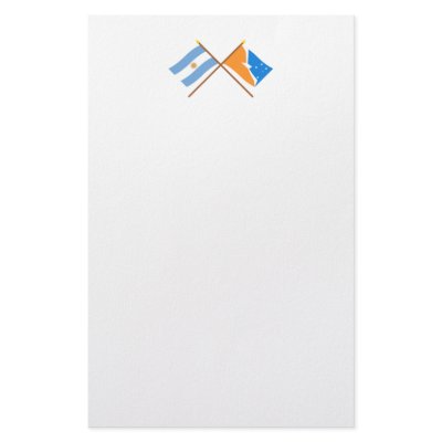 Argentina and Tierra del Fuego Crossed Flags Stationery by Vexillophile