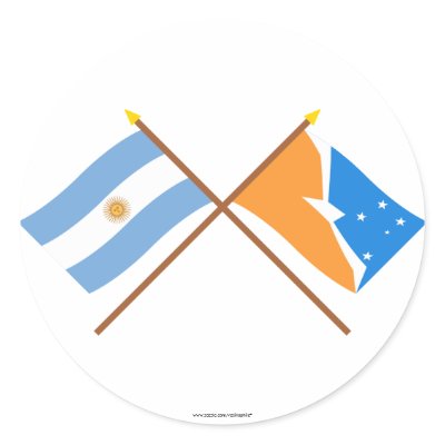 Argentina and Tierra del Fuego Crossed Flags Round Sticker by Vexillophile