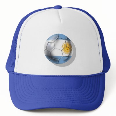 Argentina Argentine Soccer Ball Shirts Mesh Hat by SoccerJersey