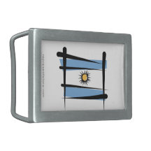 Argentina Brush Flag Belt Buckle