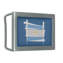 Argentina Brush Flag Belt Buckles