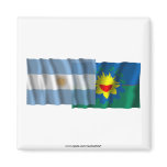 Argentina & Buenos Aires waving flags Magnet
