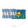 Argentina & Buenos Aires waving flags Round Stickers