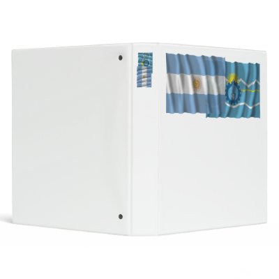 Argentina & Chubut waving flags Vinyl Binder by Vexillophile