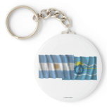 Argentina & Chubut waving flags Key Chains