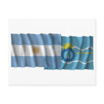 Argentina & Chubut waving flags Postcards