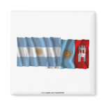 Argentina & Córdoba waving flags Fridge Magnet