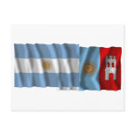 Argentina & Córdoba waving flags Post Cards