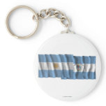 Argentina & Corrientes waving flags Keychains