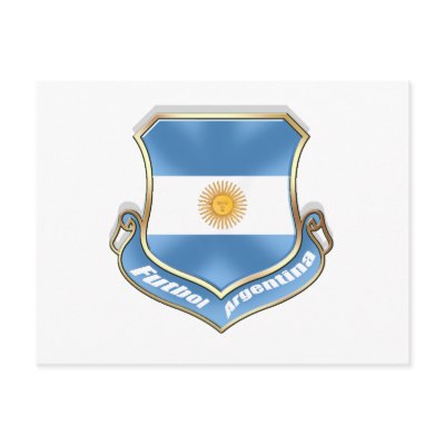 Argentina fans soccer futbol shield emblem badge postcard by SoccerJersey