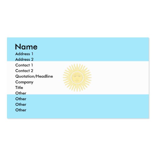 Argentina Flag Business Cards (front side)