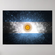 Argentina Flag Firework Posters