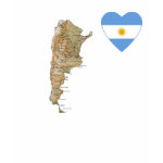 Argentina Flag Heart and Map Fitted AA T-Shirt