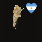 Argentina Flag Heart Map Fitted AA T-Shirt