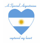 Argentina Flag Heart Ladies Baby Doll T-Shirt
