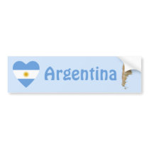 Argentina Flag Heart + Map Bumper Sticker
