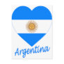 Argentina Flag Heart Post Card