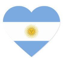 Argentina Flag Heart Sticker