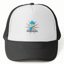 Argentina Flag Map 2.0 Trucker Hats
