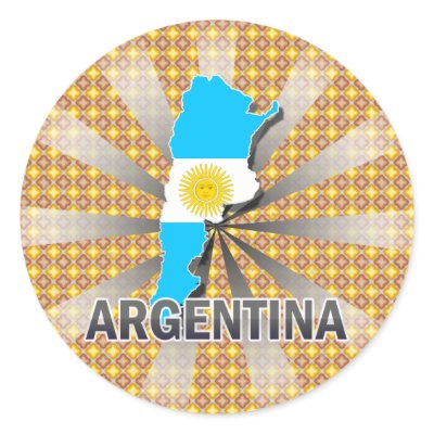 Argentina Flag Map 2.0 Stickers by representmycountry