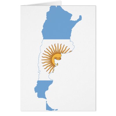 Argentina Flag map AR Greeting Card by tflags